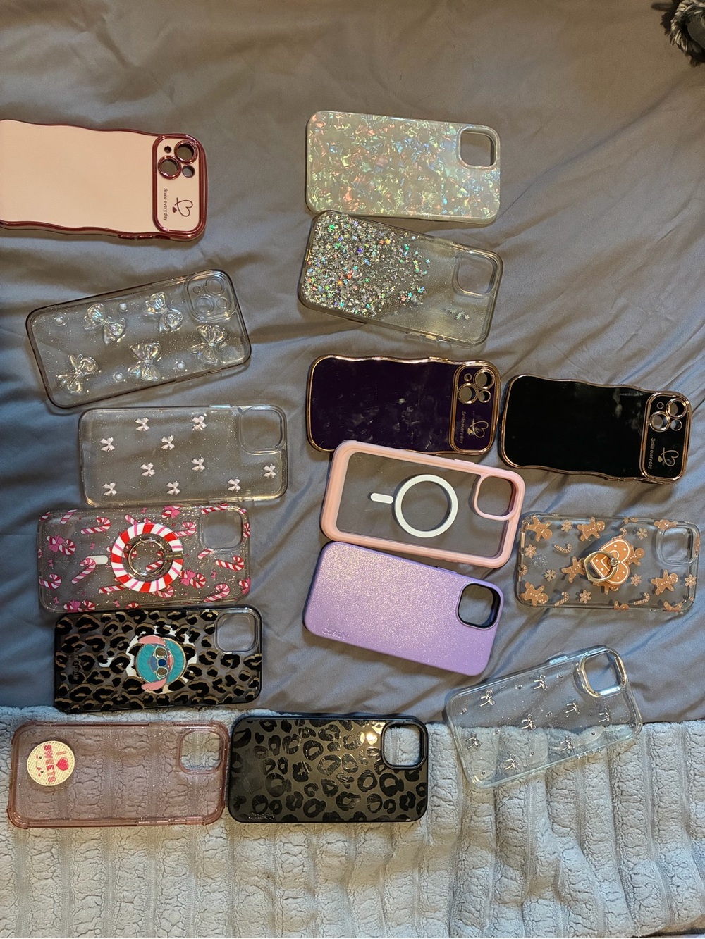 Assorted Pink, Purple, Black, Clear Phone Case Collection - Multiple Colors